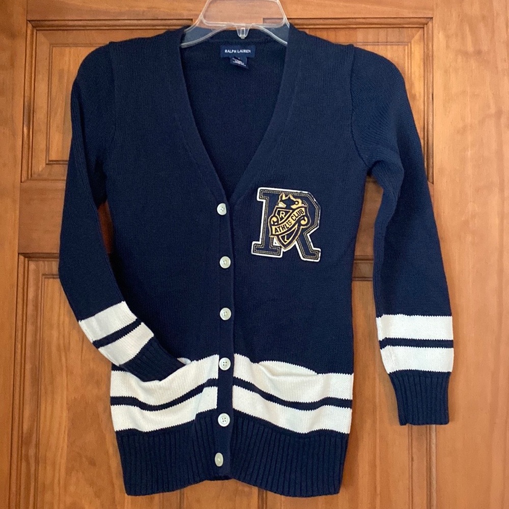 Ralph Lauren Childs Varsity Cardigan Size M Medium